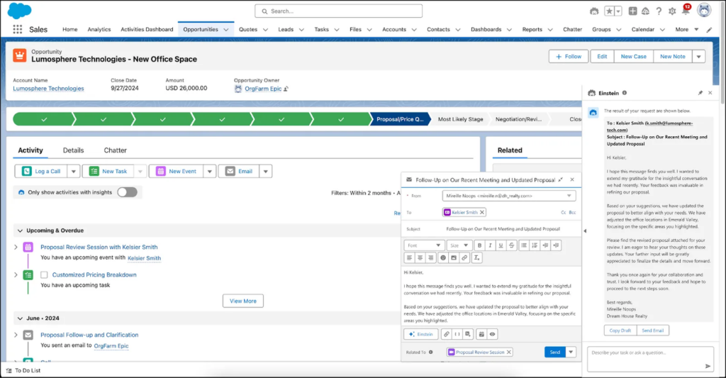 Tela do Salesforce